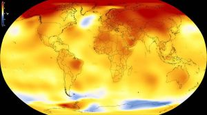 Середня глобальна температура Землі з 2013 до 2017 рр. (за даними FAO i NASA)