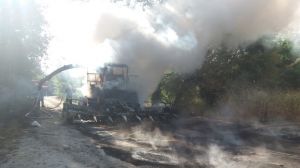 Внаслідок пожежі під час жнив на Миколаївщині та Полтавщині згоріло два комбайни
