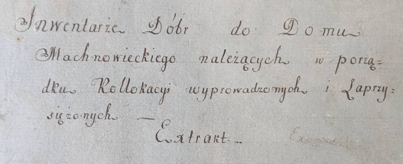 Заголовок архівного документу з описом сіл &laquo;Махнівського ключа&raquo; (сучасна територія Вінниччини)